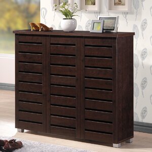 20-Pair Slatted Shoe Storage Cabinet