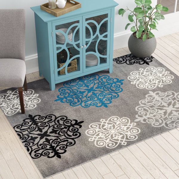 Lebouef Gray Area Rug by Winston Porter