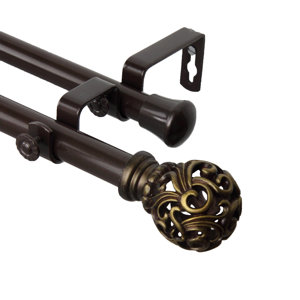 Adora Double Curtain Rod and Hardware Set