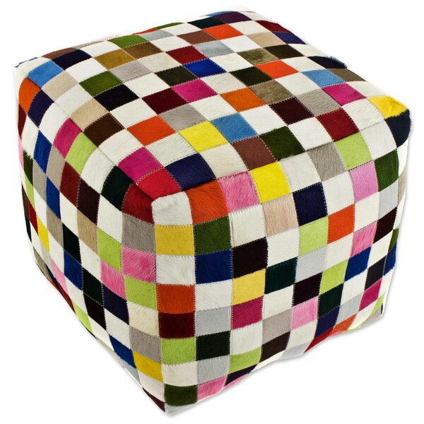 Carnaval Chess Cube Box Cushion Ottoman Slipcover By World Menagerie