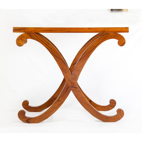 Contemporary Cross Console Table By The Silver Teak