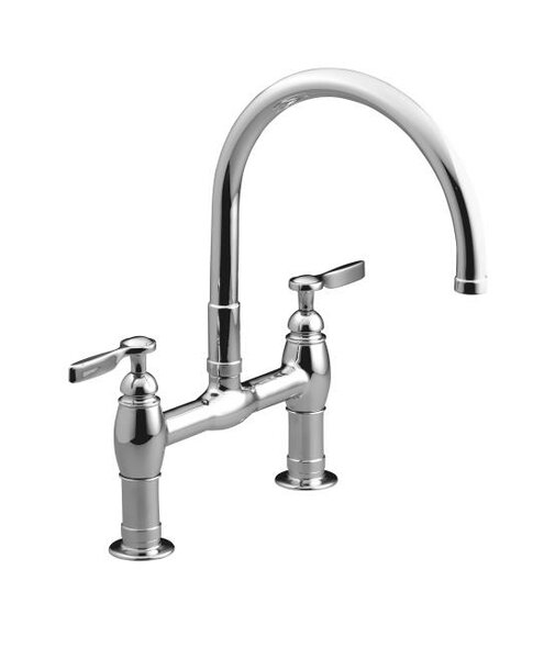 Parq Pull Down Touch Bridge Faucet with Side Spray and MasterClean™ by Kohler