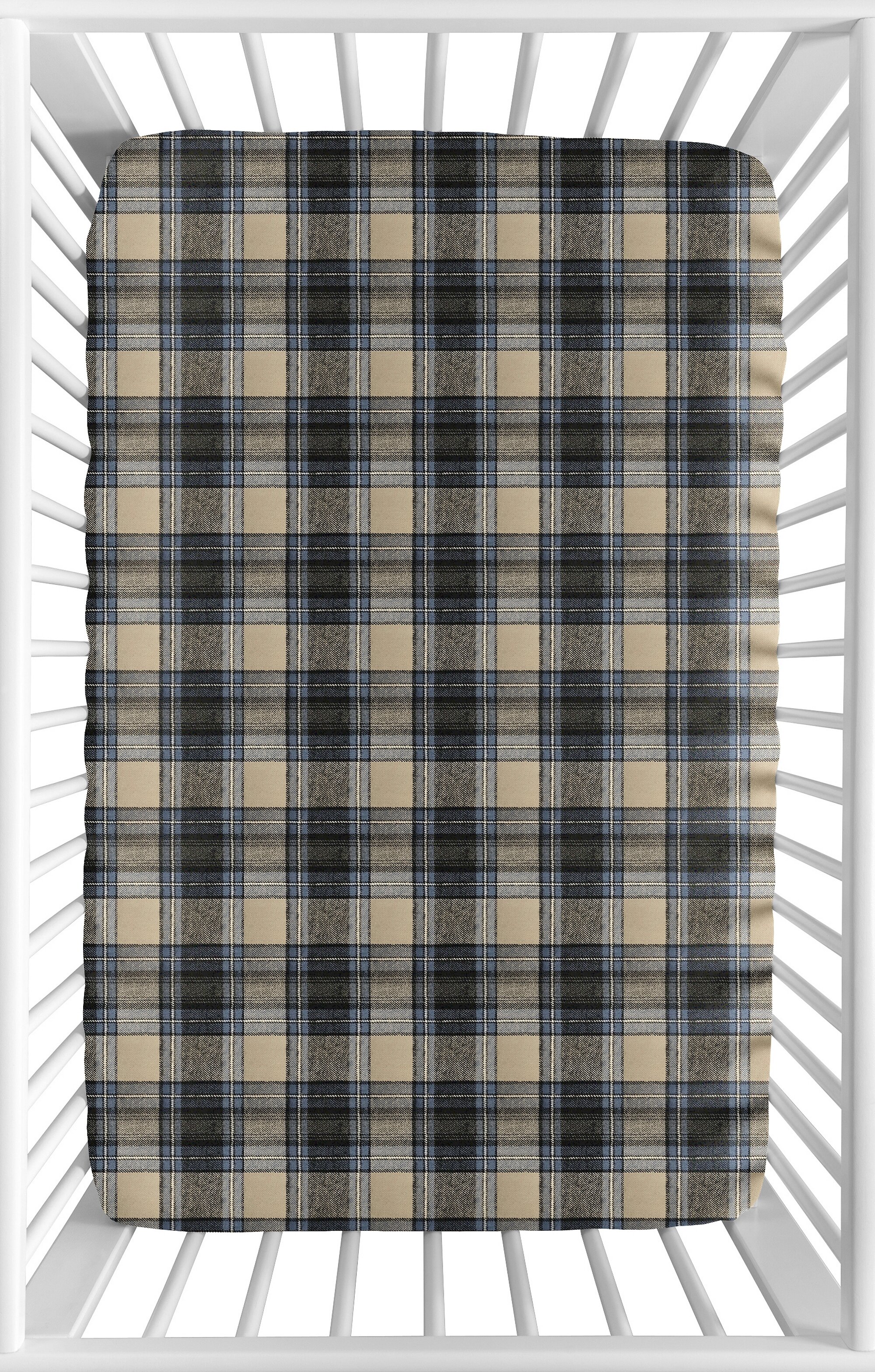 Sweet Jojo Designs Rustic Patch Plaid Flannel Mini Fitted Crib