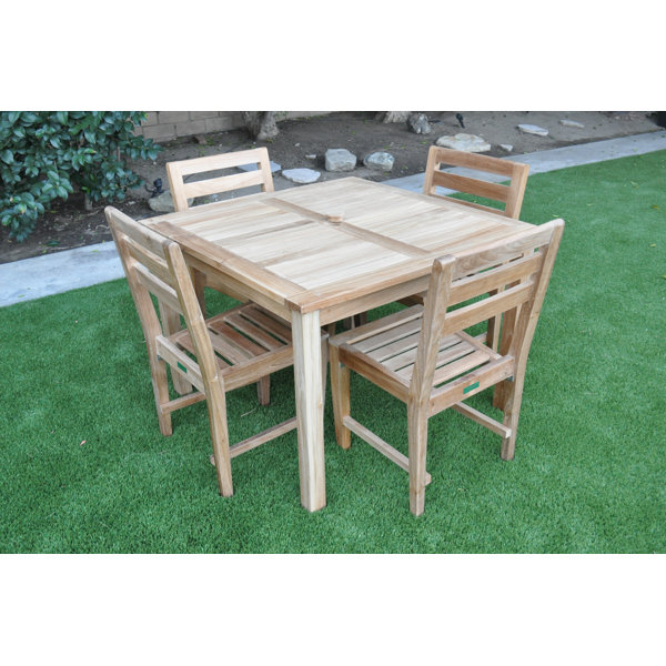 Krause 5 Piece Teak Dining Set by Bayou Breeze