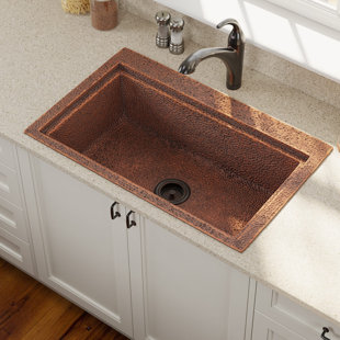 Copper 31 L X 20 W Drop In Kitchen Sink With Drain Embly Copper 31 L X 20 W Drop In Kitchen Sink With Drain Embly