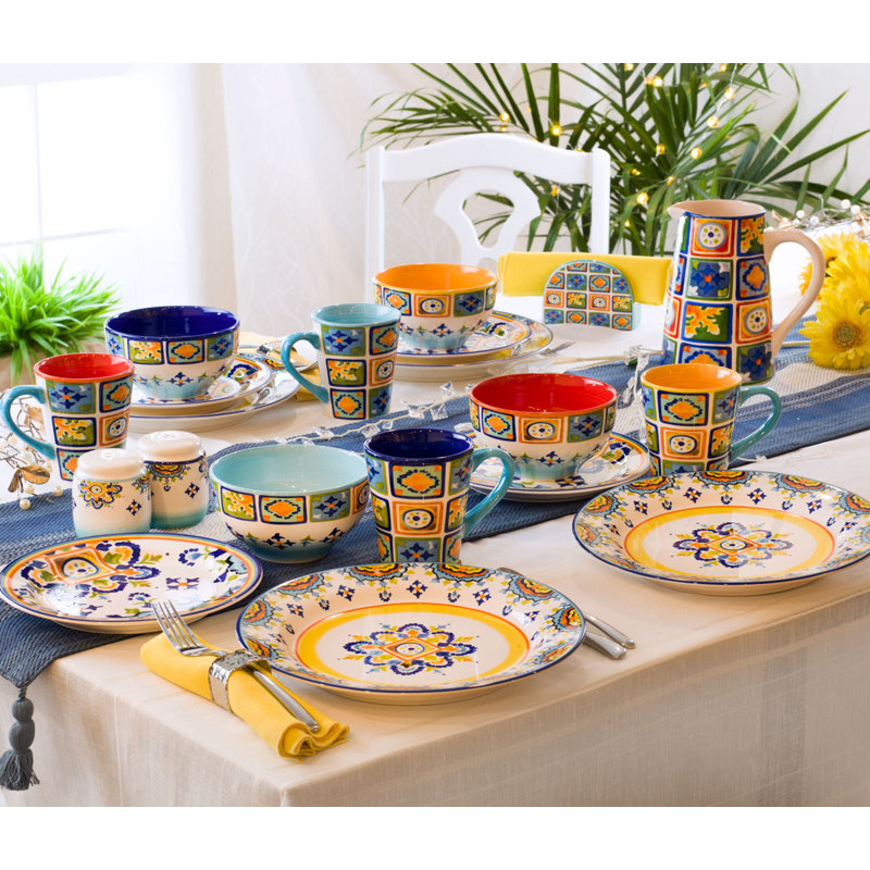 Bungalow Rose Sleaford Coastal 16 Piece Dinnerware Set Service
