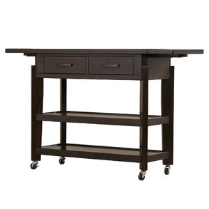 Inez Kitchen Island with Wood Top