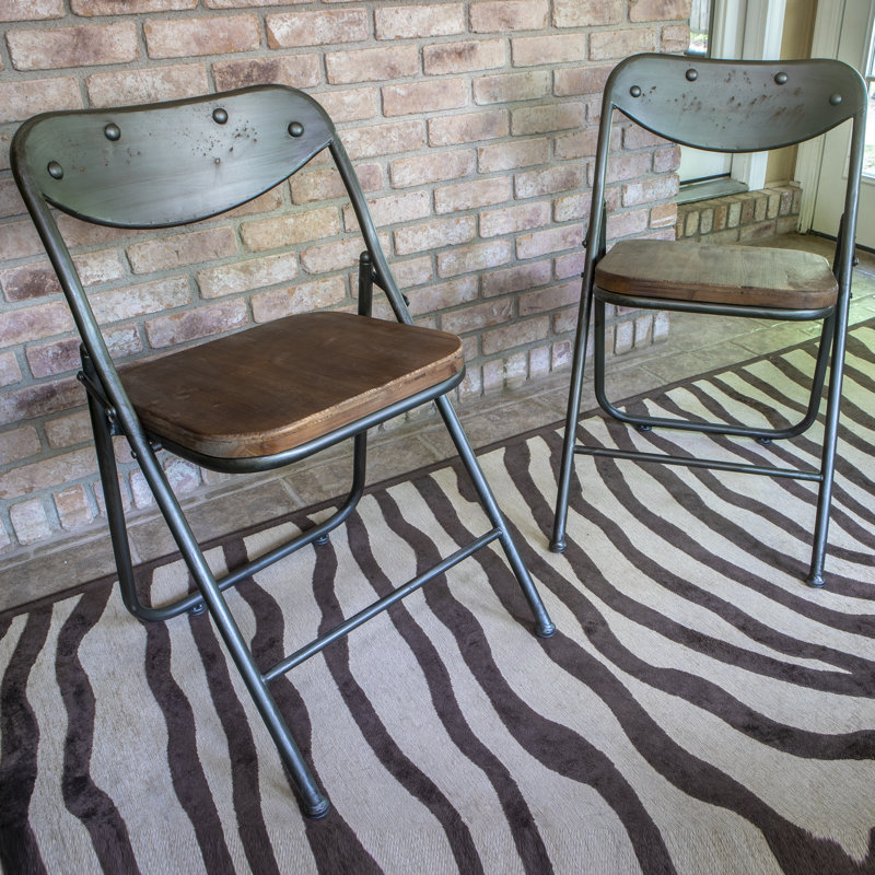 Laurel Foundry Modern Farmhouse Fortier Vintage Wood Seat Folding Chairs Reviews
