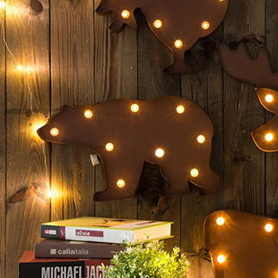 Led Light Wall Decor Wayfair Marquee Led Lighted Bear Wall Décor