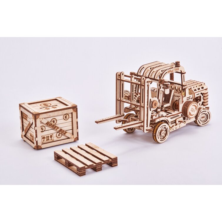DIY Wooden Puzzle Wooden 3D Stereoscopic Assembling Simulation Model Forklift