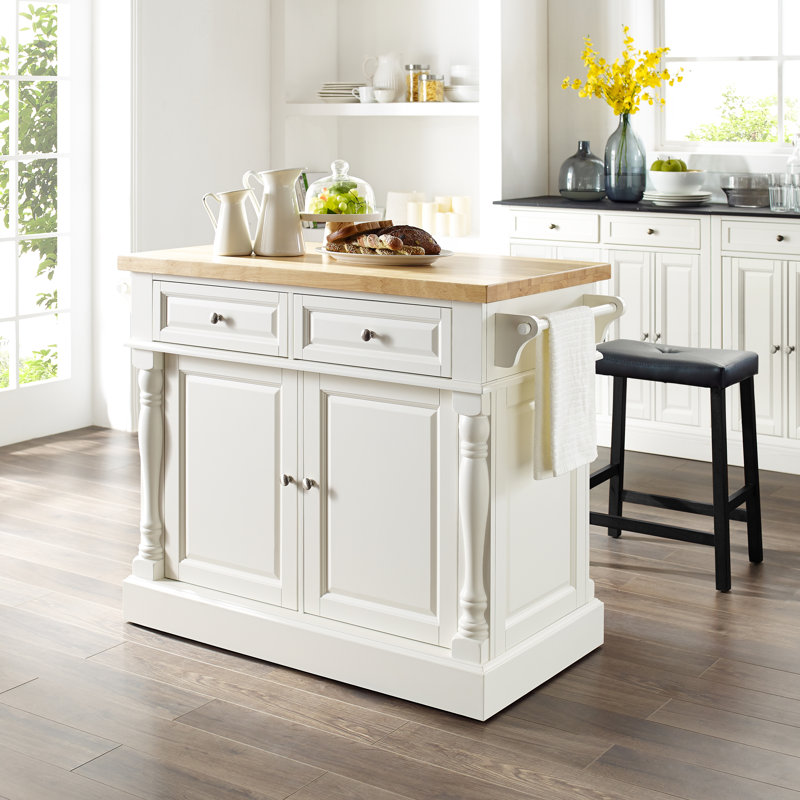 Three Posts Haslingden 3 Piece Kitchen Island Set With Butcher