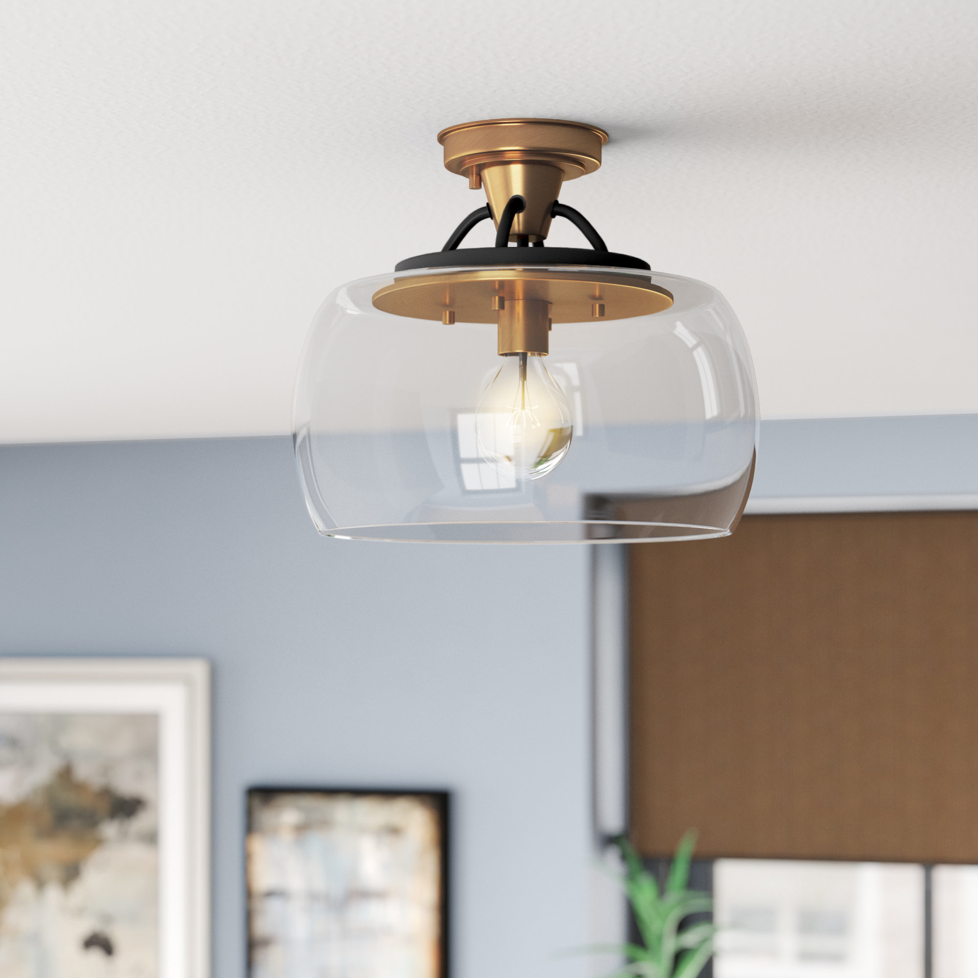 Williston Forge Elick 1 Light 11 Simple Drum Semi Flush Mount Light 11 Simple Drum Semi Flush Mount