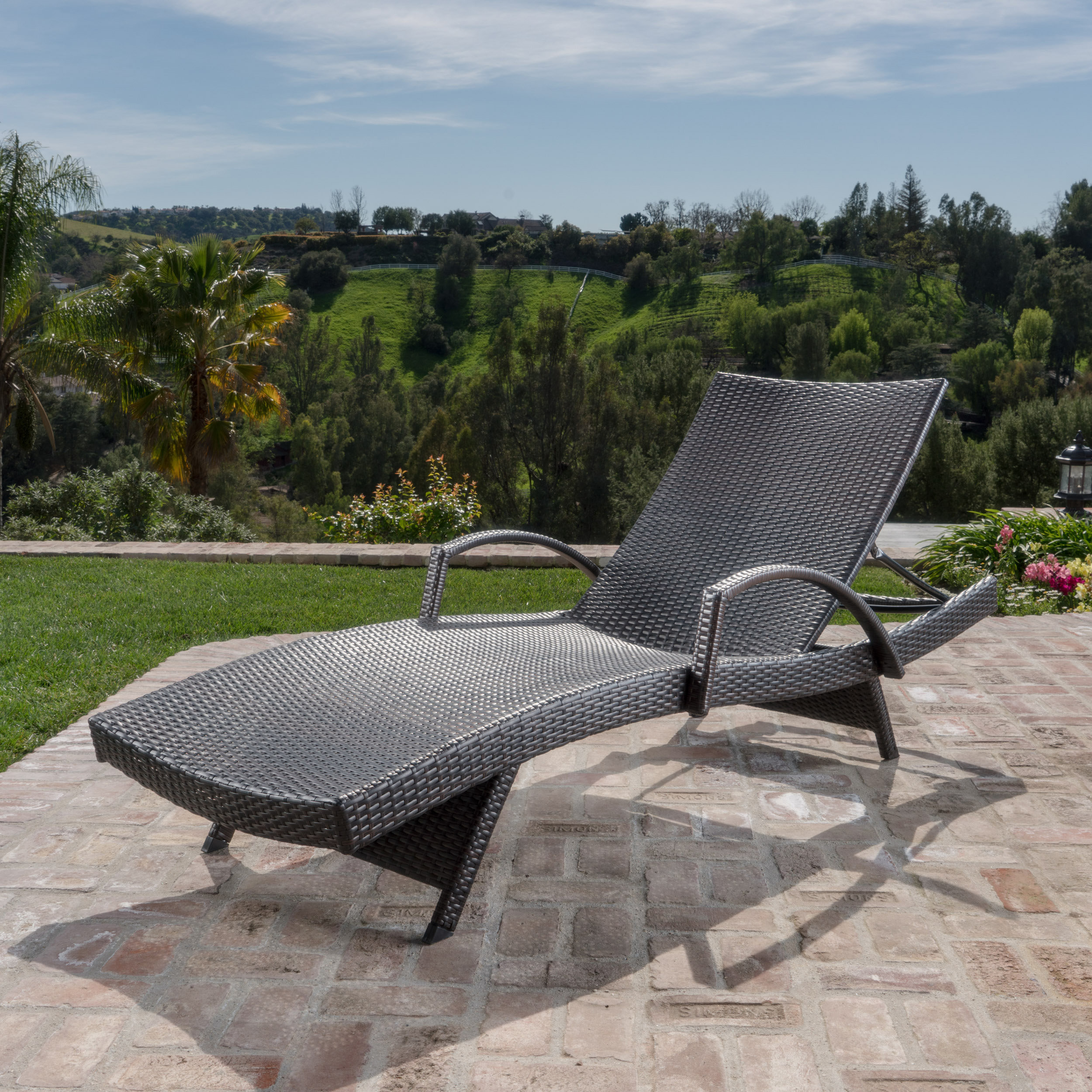 Sol 72 Outdoor Rebello Outdoor Wicker Armed Reclining Chaise Lounge Reviews Wayfair