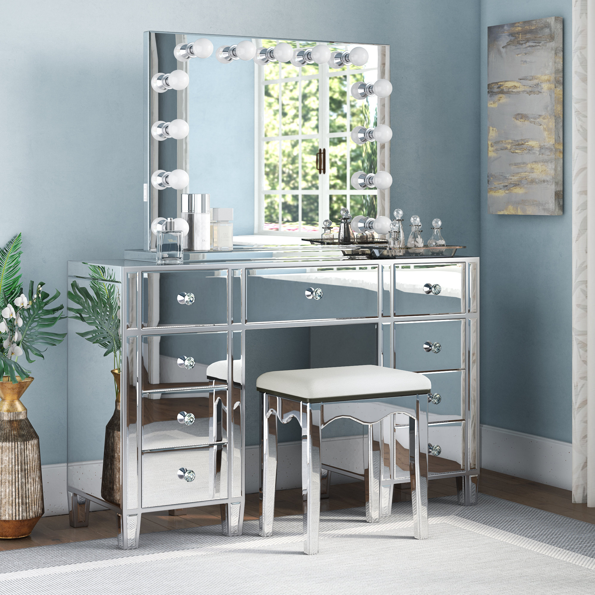 mirrored vanity mirror
