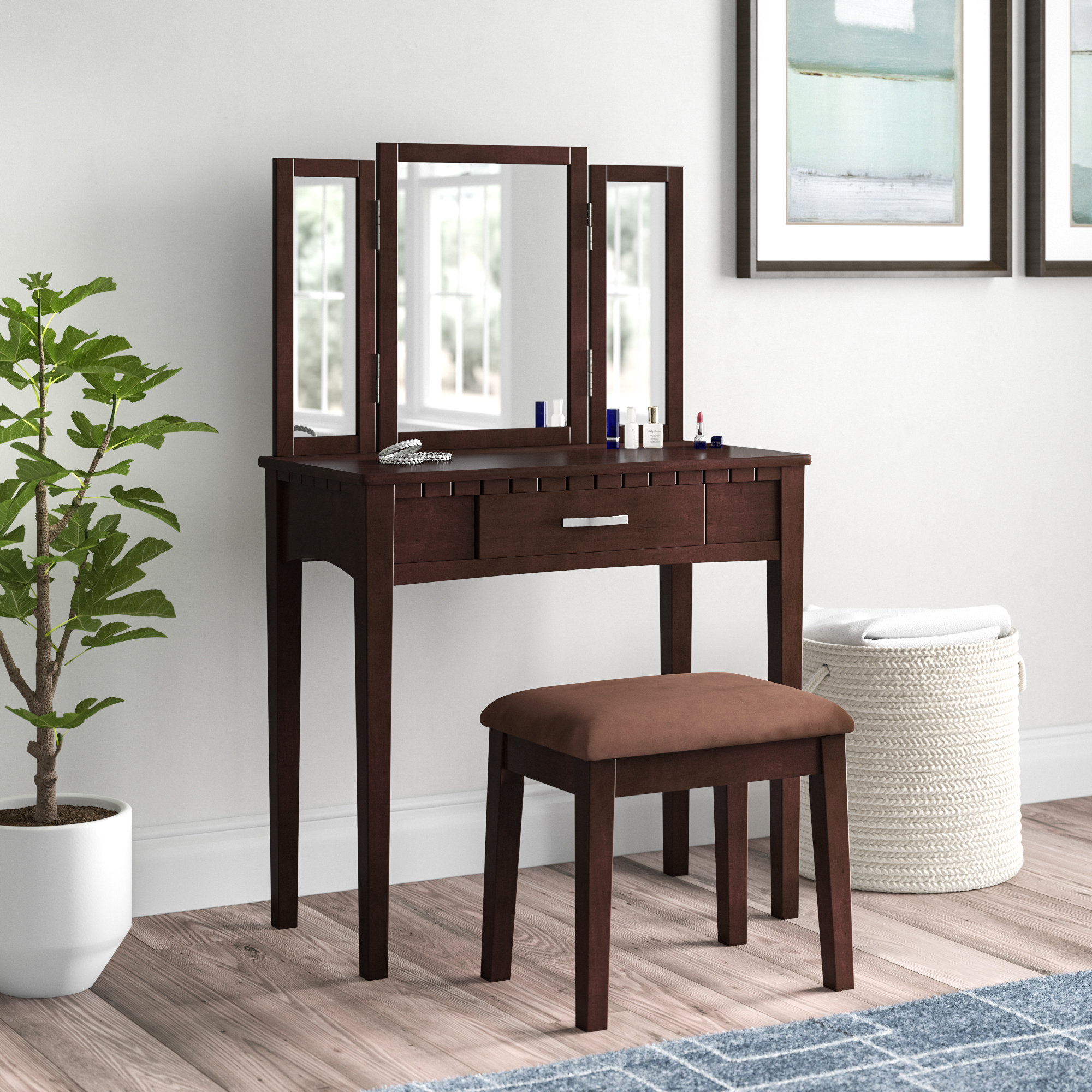 Hokku Designs Gracie Vanity Set With Mirror Reviews Wayfair