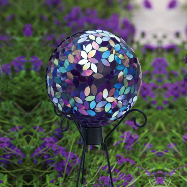 Irridescent Mosaic Gazing Globe by Evergreen Flag & Garden