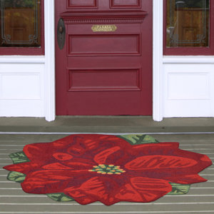Calderon Poinsettia Hand-Tufted Red Indoor/Outdoor Area Rug