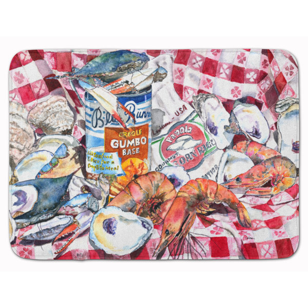 Gumbo Runner Receipe Rectangle Microfiber Non-Slip Bath Rug