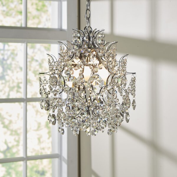 3-light crystal chandelier 