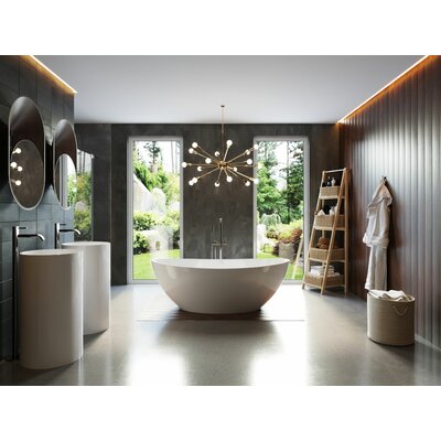 Aquatica Sensuality-Wht Freestanding Solid Surface Bathtub