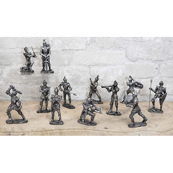 Medieval Knight Decorative Figurine Axeman Standing Guard Statue Suit of Armor