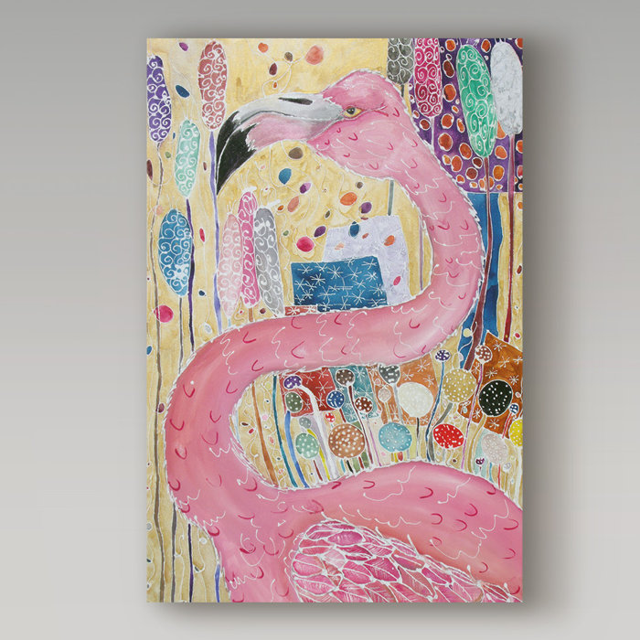Flamingo Fantasy Acrylic Painting Print On Wrapped Canvas Joss
