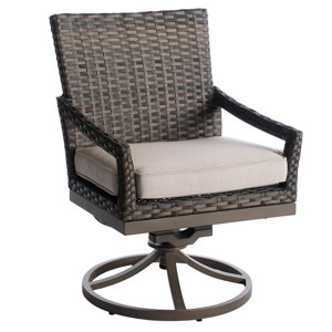 Eibhlin Swivel Patio Dining Chair with Cushion (Set of 2)