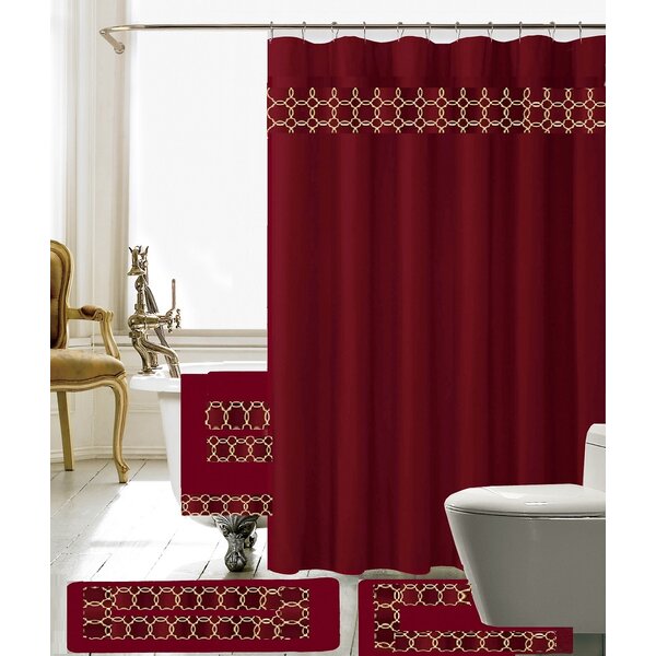 Austyn 18 Piece Embroidery Shower Curtain Set by Willa Arlo Interiors
