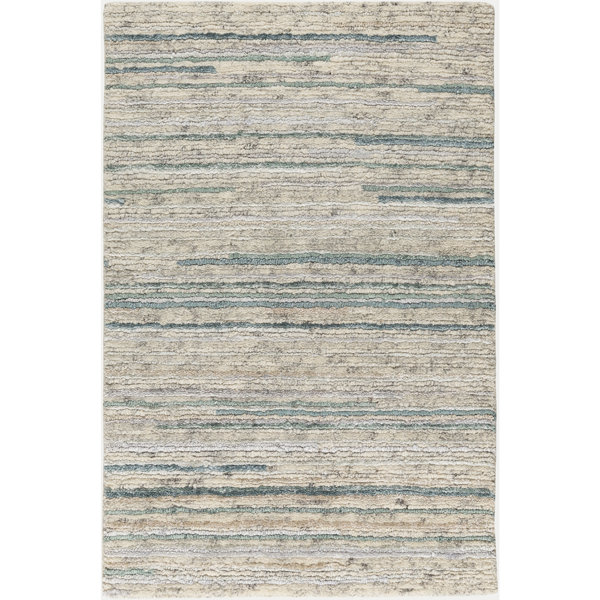 Bolger Hand-Knotted Cream/Sage Area Rug by Red Barrel Studio