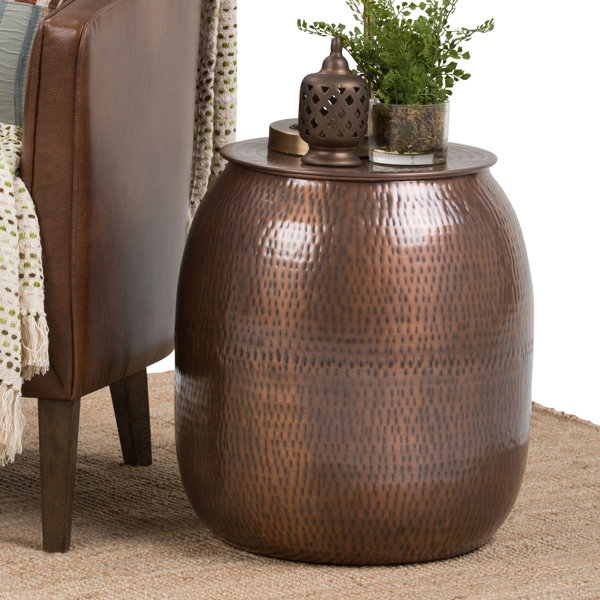 Cavett Metal Storage End Table By World Menagerie