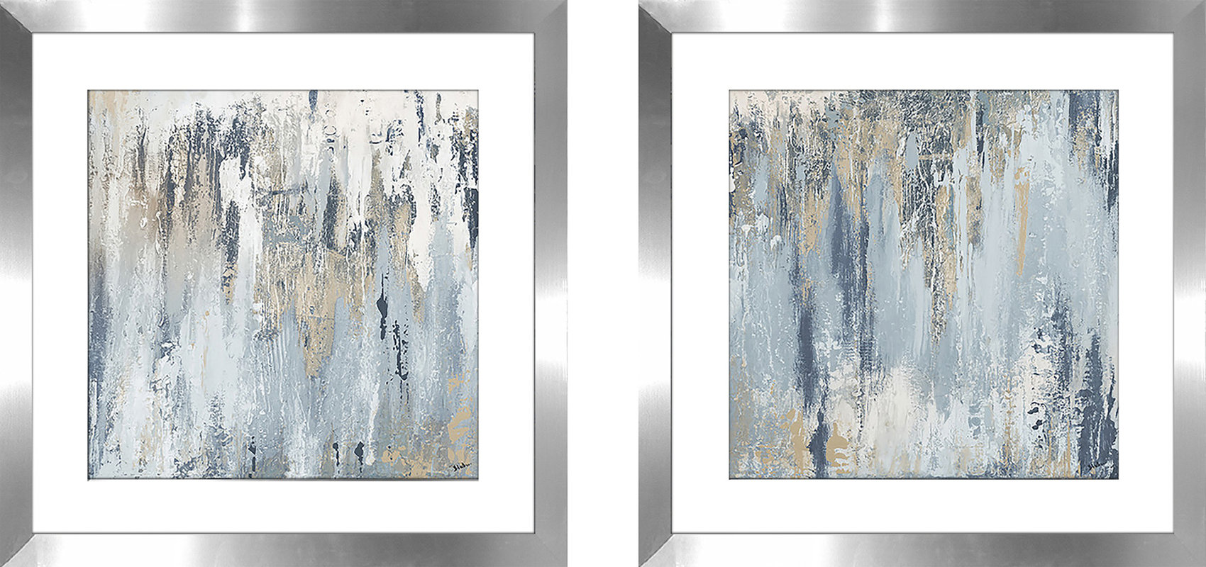 Ivy Bronx Blue Illusion Square I 2 Piece Framed Acrylic