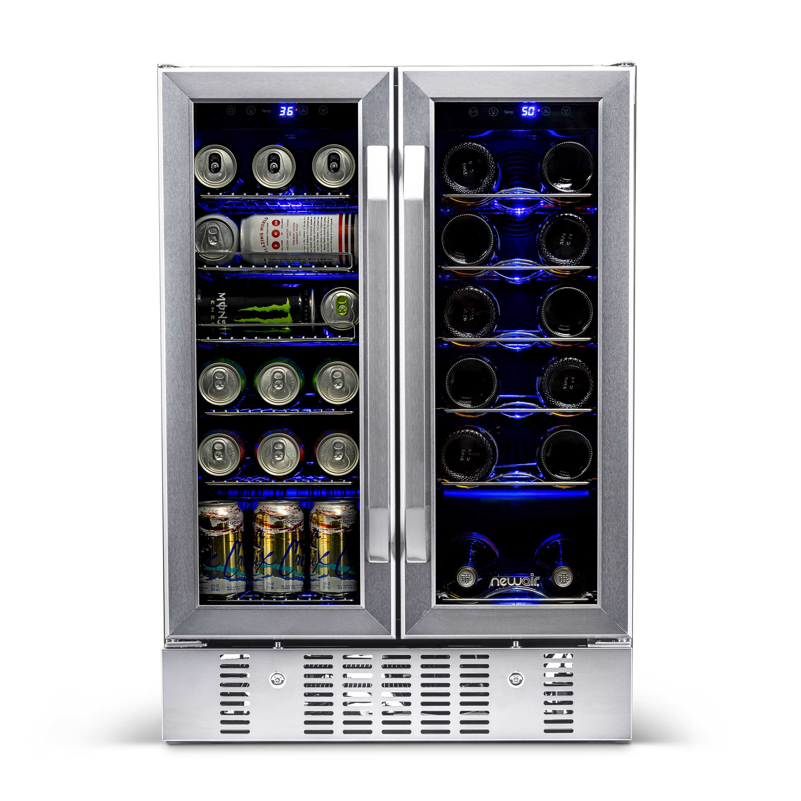 Newair 18 Bottle And 58 Can Dual Zone Freestanding Wine And Beverage Refrigerator Reviews Wayfair