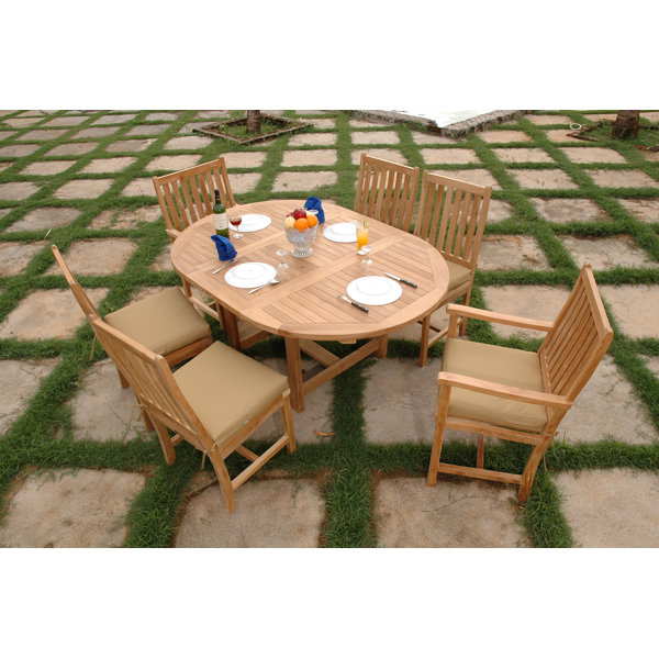 Farnam 7 Piece Teak Dining Set by Rosecliff Heights