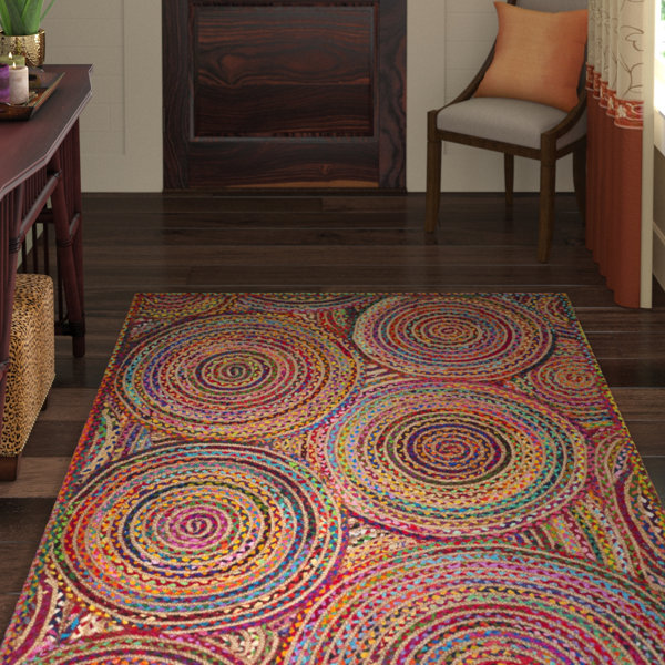 Bowen Hand-Woven Red/Yellow/Puple Area Rug by World Menagerie