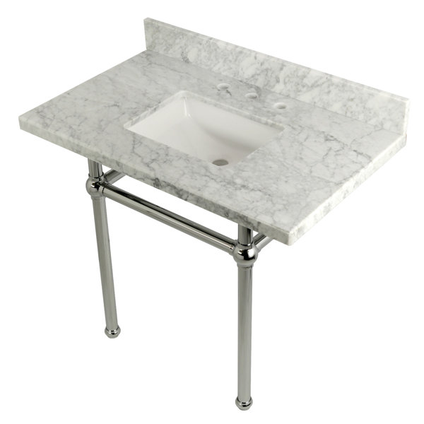 Carrara Marble 36 Single Bathroom Vanity Set by Kingston Brass