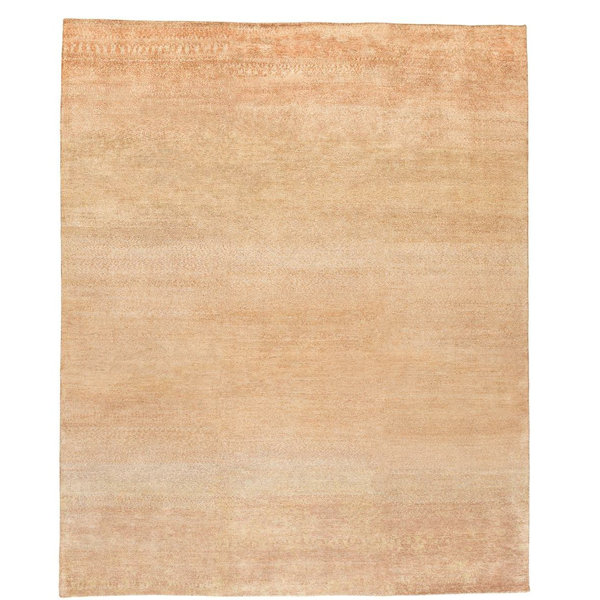 One-of-a-Kind Rocha Hand-Knotted 8' x 10' Wool/Silk Orange Area Rug
