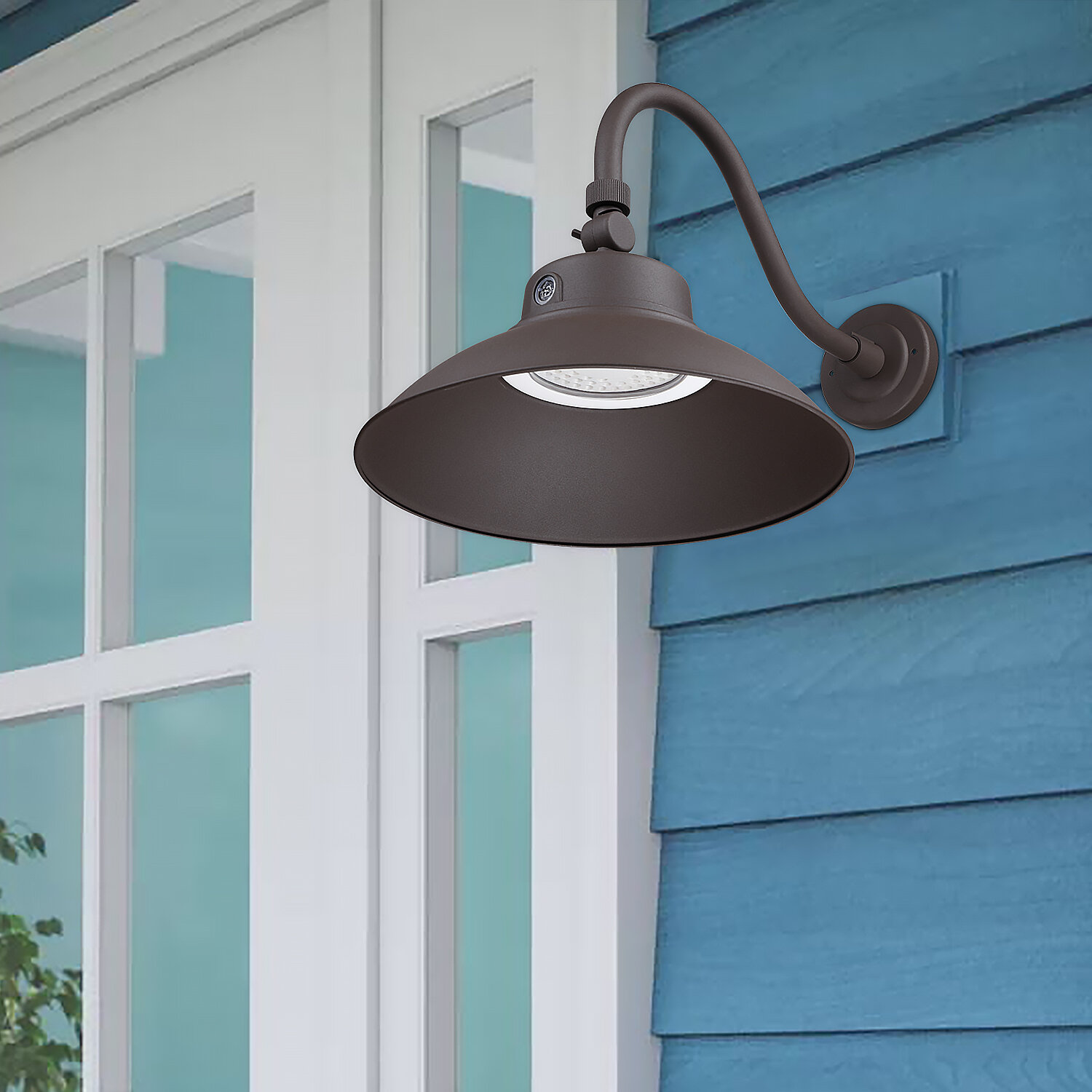 Gracie Oaks Folse Gooseneck Led Outdoor Barn Light Wayfair