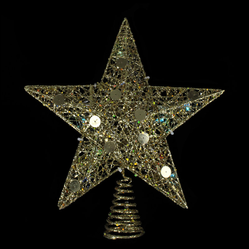 The Holiday Aisle 11 5 Lighted Gold Glittered Star Christmas Tree