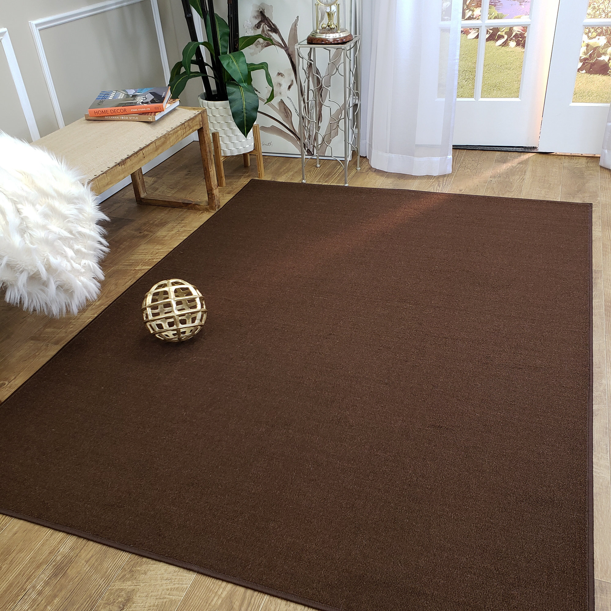 Williston Forge Karlee Solid Plain Brown Area Rug Reviews Wayfair Karlee Solid Plain Brown Area Rug