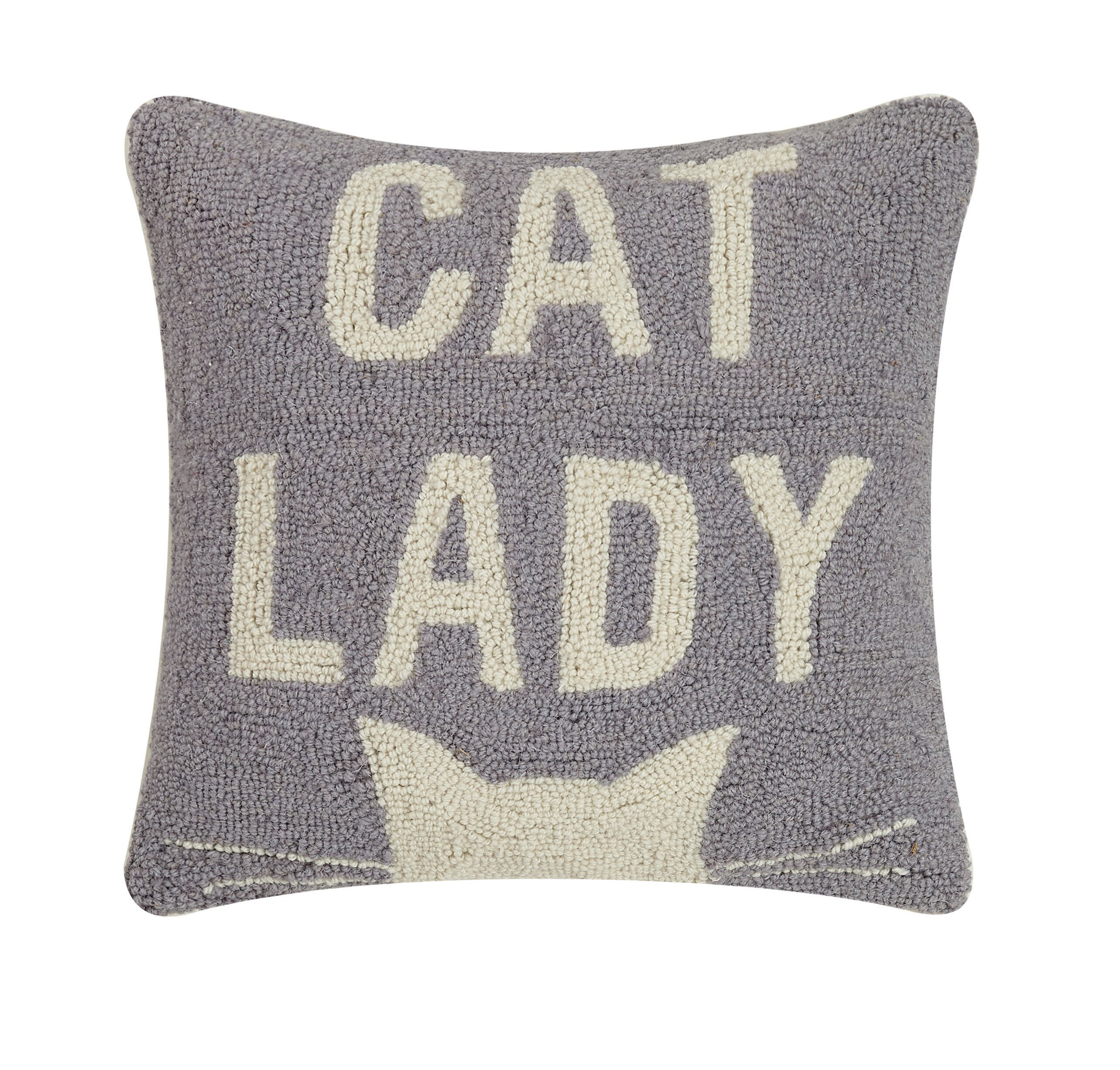 Winston Porter Rona Cat Lady Wool Throw Pillow Wayfair