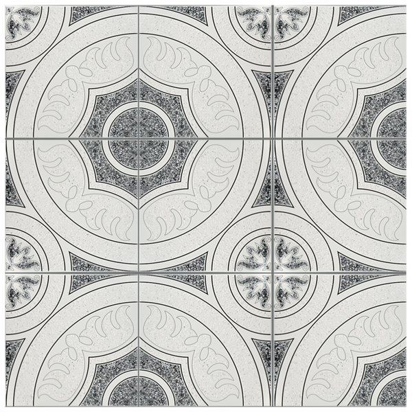 Massa 12.5 x 12.5 Ceramic Field Tile in White/Black by EliteTile