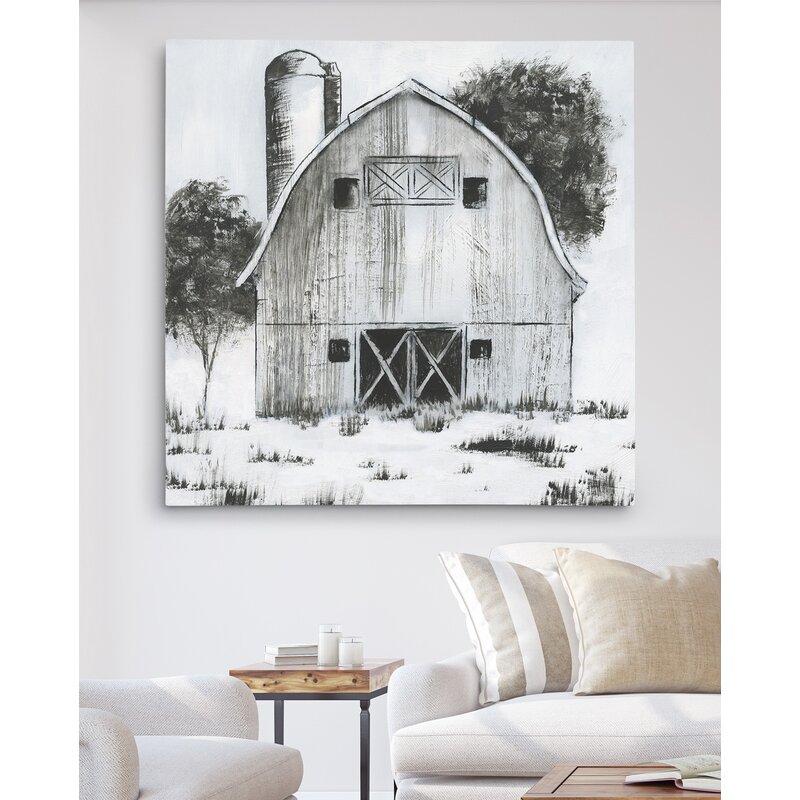 Gracie Oaks Black And White Barn I Oil Painting Print Reviews