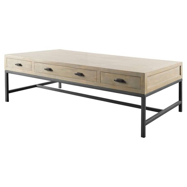 Benjamin Trestle Coffee Table With Storage By Union Rustic