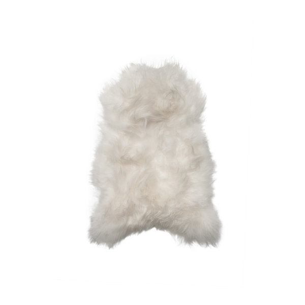 Hansley Long-Haired Hand-Woven Sheepskin White Area Rug by House of Hampton