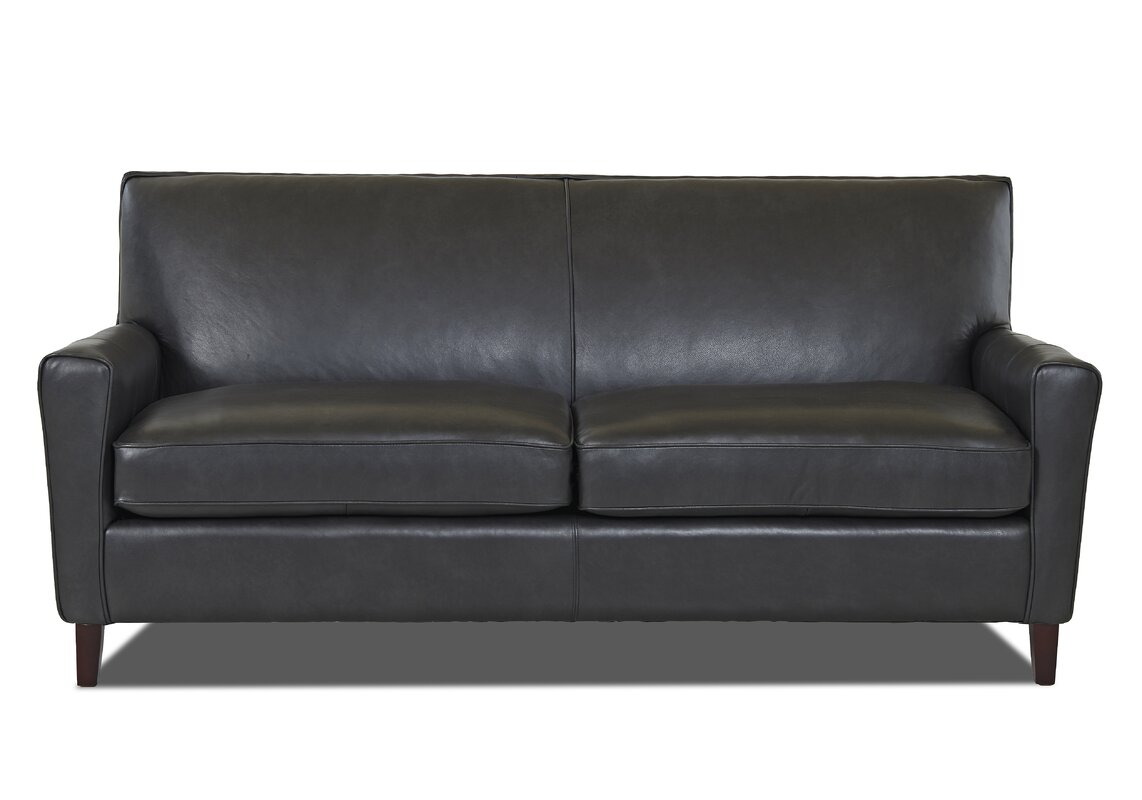 Wayfair Custom Upholstery Grayson Leather Sofa Reviews Wayfair