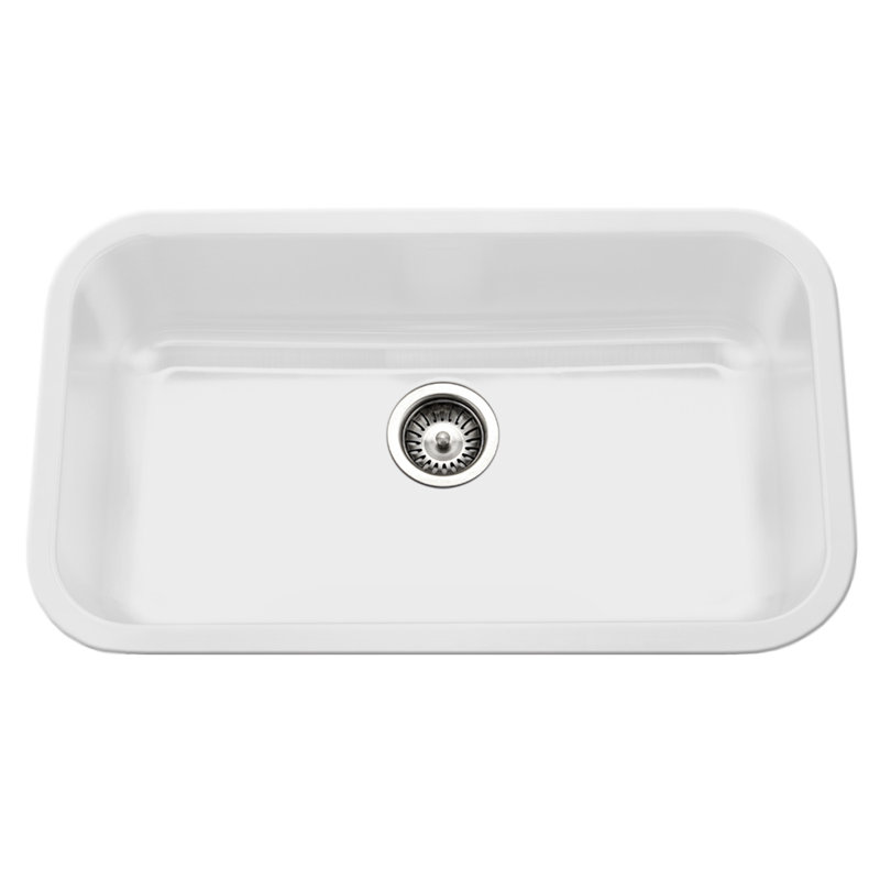 Houzer Porcela 30 9 L X 17 32 W Porcelain Enamel Steel Gourmet Porcela 30 9 L X 17 32 W Porcelain Enamel Steel Gourmet Undermount Single Kitchen Sink