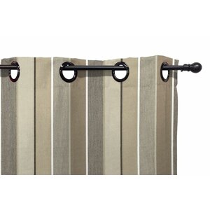 Striped Semi-Sheer Single Grommet Curtain Panel
