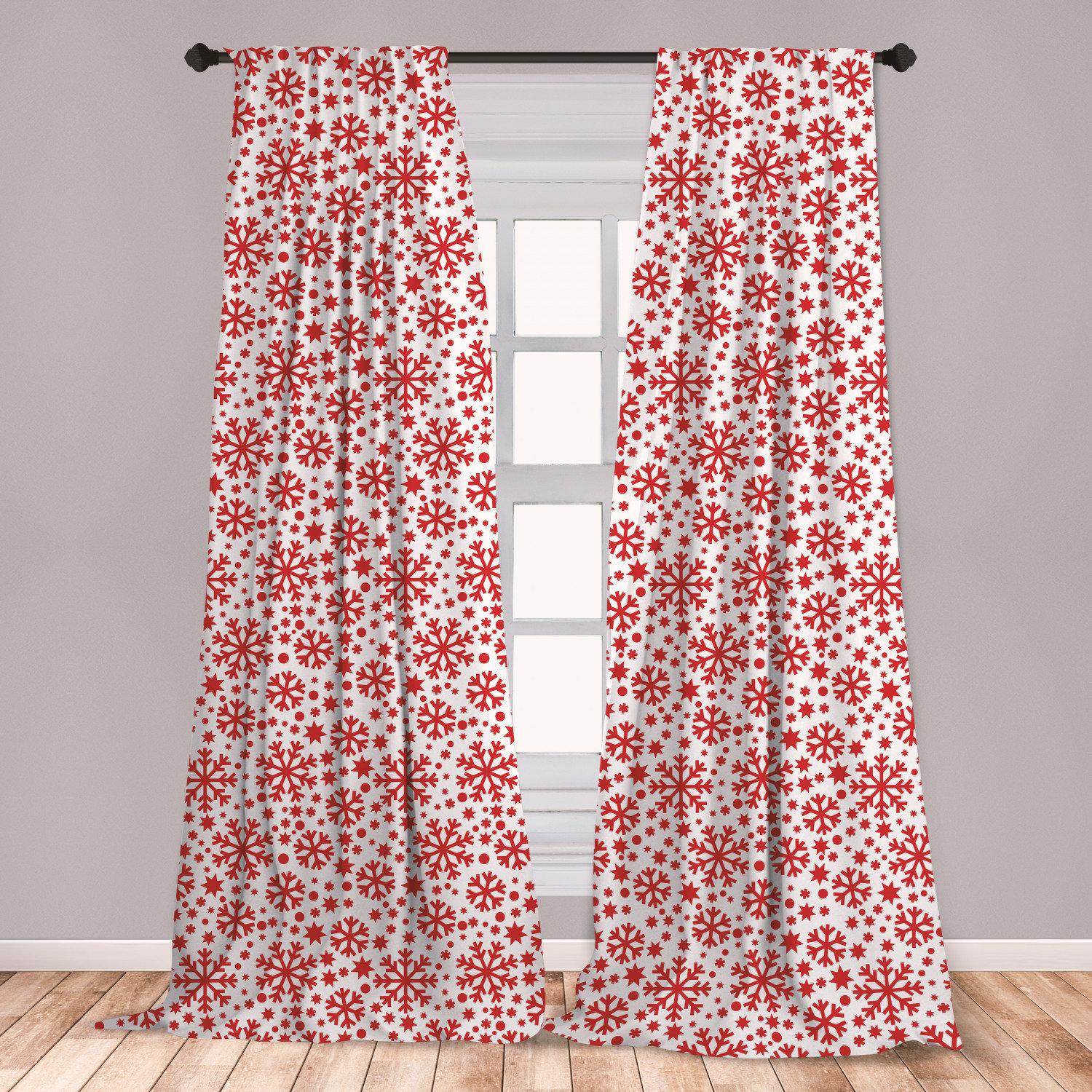East Urban Home Snowflake Room Darkening Rod Pocket Curtain Panels