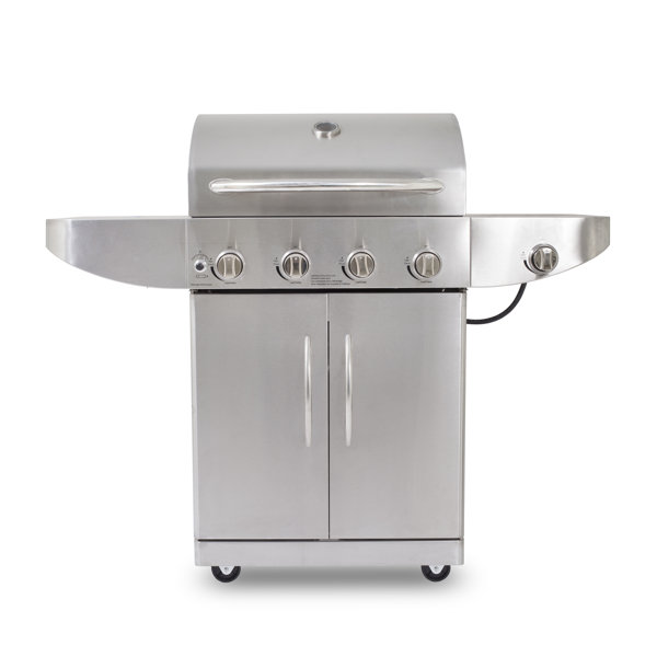4-Burner Propane Gas Grill with Cabinet and Side Burner by Pit Boss