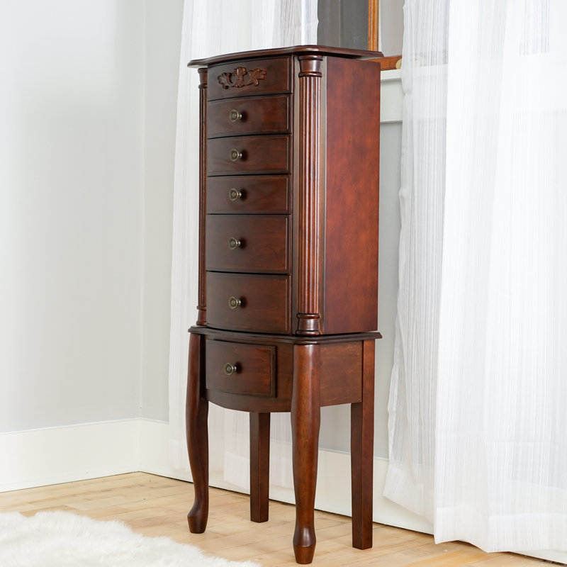 Fleur De Lis Living Adona Morgan Jewelry Armoire With Mirror